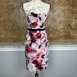 Anthropologie Moulinette Soeurs Bodycon Dress Womens 4‎ Strapless Tie Dye Floral